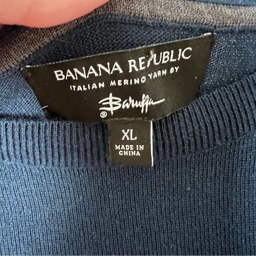 Banana Republic Men’s Merino Wool Crewneck Sweater in Navy size XL - Picture 4 of 8